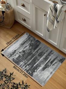 Machine Washable Area Rug Gray Abstract Modern Entrance Area Rug Kitchen Living Room Bedroom Indoor Soft Simple Rug For Entrance Office Bathroom Mat