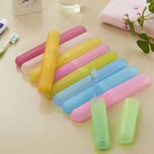 1pc/2pcs/5pcsPortable Travel Toothbrush Holder, Breathable Toothbrush Storage Box, Random Color, - Multicolor - View 8
