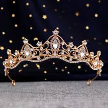 Bride Crown Stylish All-Match Rhinestone Crown, Minimalist High-End Dress Accessory, Photoshoot/Wedding Gown Hair Decor