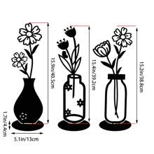 1 lọ trang trí bằng sắt phong cách cổ điển, thiết kế tối giản, chậu hoa nhỏ đa năng, trang trí cửa sổ, đồ trang trí kim loại để bàn sáng tạo, thích hợp cho phòng khách, tủ, phòng ăn và kệ TV, món quà lý tưởng cho gia đình, bạn bè và đồng nghiệp - thích hợp cho trong nhà và ngoài trời, trang trí ngày lễ - màu đen - Xem 8