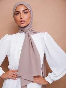 1pc Women's Casual Chiffon Headscarf Hijab - 貂皮 - 查看 1