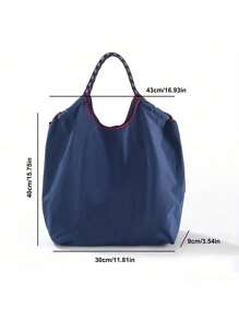 1 件新款休闲毛巾刺绣比格犬图案大容量尼龙手提包，适合派对、旅行、购物和海滩使用