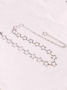 1pc Star Street Style Copper Alloy Waist Chain, Suitable To Pair With Pantssummer School