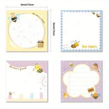 1Pack 50 Sheet Square Bee Notes Sticky Notes For Schools, Offices, And Homes Cute Bee-Themed Stationery For Students, Teachers, And Gifts,School Supplies,Back To School
