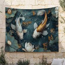 1st Karper Wandtapijt, Wanddecoratie Wandtapijt Voor Kamerdecoratie, Huisdecoratie, 85gsm Polyester Stof Perzikhuid Fluweel Dunne Versie