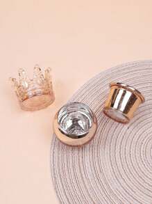 3 Pcs Green, Pink, Transparent & Gold Striped Glass Candle Holders, Dual Use Tall/Short Candle Holders, Premium Wax Candle Cup Home Decor Accessories