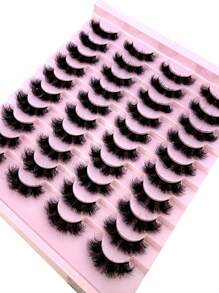 HBZGTLAD 20 Pairs Soft Mink Eyelashes 3D Curl Winged End Eye Elongated Fake Lashes Thick Handmade Natural False Eyelash Messy Cross Lash Wholesale - Lông mi Criss Cross - Xem 6
