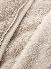 Baby Jumpsuit, Long Sleeve Hooded Zipper Closure Winter Romper Clothes For Boys Girls - Beige - View 7