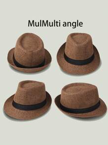 1 Piece, Sun Protection Breathable Jazz Hat, Straw Hat, Outdoor Travel Sun Hat