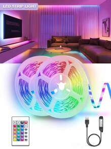 1m/3m/5m/10m LED RGB Light Strip, Bedroom LED Light Strip, Home Decoration With USB And Remote Control, Colorful TV Background Decorative Lights For Living Room And Bedroom Ambience - 24-key RGB Light Strip - View 7