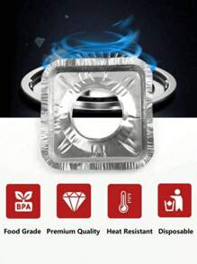 10/20/30/40/50pcs Disposable Aluminum Foil Gas Stove Oil Splash Guard, Square Resistant High Temperature Gas Stove Waterproof, Oil-Proof Cover Cleaning Pad For Kitchen Stove - Multicolor - View 5