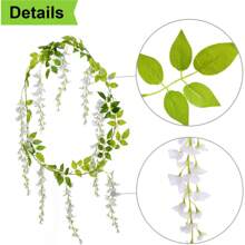 1/3pcs Romantic Artificial Flowers Centerpieces Plastic Tofu Pudding Rattan Leaves Vine Sweet Potato Leaves Bouquet Fake Plants For Wedding Room Home Hotel Party Event New Years Gifts Handheld Flower Arrangement For Valentine's Day Wedding/Home/Bedroom/Living Room/Table Decoration/Bride's Bouquet/Outdoor Garden Birthday Graduation