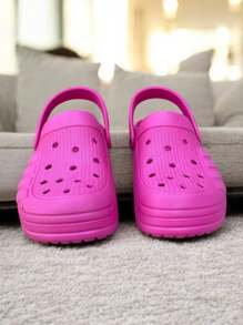 Basic Clog Style Clog Sandals. Women's Strap Sandals - Hot Pink - View 8
