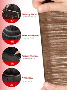 real me. 1pc 50g Genius Weft 100% Human Hair Extensions, Salon-Grade Quality, Easy Styling, Trimmable, No Shedding, No Unraveling, No Shrinkage, Non-Irritating, Honey Brown, Length 14-22 Inches, S6 - S6 - View 9