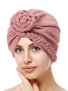 1pc Chic Braided Turban Hat For Women - Stylish Snail-Inspired Design, Side Braid Detail, Comfortable Polyester, Elastic Fit, Washable - Ideal For All Seasons & Travel, Available In Multiple Colors - Multicolor - View 6