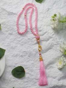 1 pieza Pulsera de cuentas de oración de acrílico de 6 mm, 99 piezas, hecha a mano, de estilo minimalista y de moda (múltiples colores), marca Tasbin