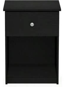Sleek Black Oak & Americano Modern Nightstand Set – 2-Pack For Stylish Bedroom & Dorm Storage-4032 - American - View 11
