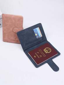 时尚新款旅行商务护照夹 RFID 屏蔽旅行钱包证件收纳盒简约夹卡槽可爱护照套男女通用黑粉色信用卡夹卡片照片卡夹简约钱包智能钱包 Airtag 钱包名片 - 彩色 - 查看 3