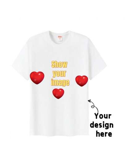 1 pieza Camiseta personalizada de cuello redondo, camiseta de pareja, uniforme de trabajo, jersey de clase, camiseta de evento, regalo de camiseta personalizada