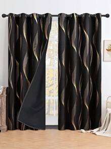 1/2pcs High Shading Silver-Plated Curtain FabricBlackout Curtains Thermal Insulated Lined Window, With Marble Texture Decorative Curtain Board, Grey For Living Room, Bedroom, Kitchen, Bathroom, Home Decor(Similar To Waterproof Material, But Rather Thin) - Solid Color - View 19