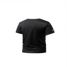 Camiseta de manga corta de secado rápido para hombres, top deportivo de cuello redondo - diseño degradado fashionable, adecuado para correr a diario, entrenamiento deportivo y uso casual