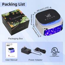 Secador de uñas recargable de 60 W para esmalte de gel con pantalla LCD, sensor automático y 4 configuraciones de temporizador, lámpara de curado de gel UV LED profesional, luz de esmalte de gel con 30 cuentas LED para salón y hogar plateado