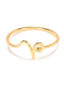 1 Stück minimalistischer, kleiner Initialen-Ring für Frauen, goldplattiert, Draht Stapel-Ring Buchstaben A-Z, Verlobungs- und Hochzeitsschmuck Geschenkidee