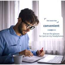 SIMSONLAB 1 Stück Neue Intelligente Drahtlose Brille, Tragbare Technologie mit Touchpad-Steuerung, Hi-Fi Ton, Eingebautes Mikrofon, USB aufladbar, Kabellose Konnektivität für Musik, Blaulichtfilter-Dekorationsbrille, Anrufe & Outdoor-Aktivitäten - Perfektes Geschenk für Frauen & Männer