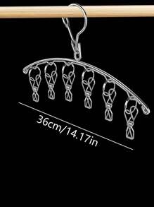 1 件多功能不锈钢袜子架，实心 20/40 夹子晾袜子架，多夹晾衣架，强力弹簧夹，夹紧不脱落，