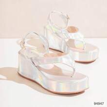 Women Platforms & Wedge Sandals - Plateado - Ver 1