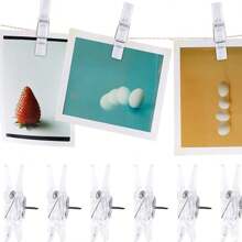 50 Thumbtacks, Clips With Thumbtacks, Wood Clips, Plastic Clips, Clear Plastic Clips,Suitable For School Teachers Classroom Office, Message Board, Clipboard, Poster, Corkboard