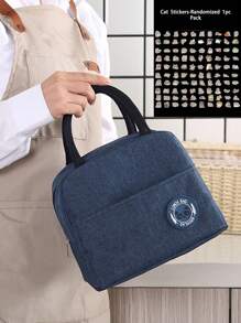 1个熊图案保温午餐袋，保温便当盒袋，厚铝箔午餐手提袋，冷藏野餐手提袋，适用于工作和户外的便携式午餐盒袋，午餐袋，工作和学校收纳袋，教师收纳袋，教室袋，教室收纳袋。送给女士的礼物，送给男士的礼物，便携式涤纶午餐袋 - 彩色 - 查看 7