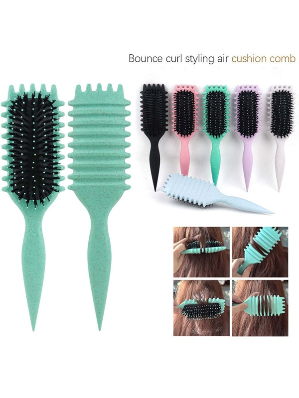 1 pieza Peine rizo elástico, hecho de nailon y tallos de trigo sarraceno, es un regalo perfecto para el Día de San Valentín. Cuenta con una función de masaje y se puede usar tanto en el cabello seco como húmedo para desenredar y suavizar el cabello sin nudos. Compacto y conveniente, es fácil de llevar consigo.