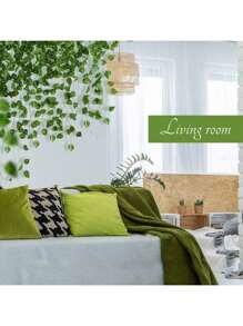 12/24pcs Silk Artificial Ivy Vines Leaf Garland Plants Hanging Wedding Garland Fake Foliage Flowers Home Kitchen Garden Office Wedding Wall Decor Gifts Birthday Graduation