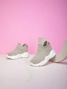 New Kids Simple Lace-Up Soft Bottom Breathable Mesh Slip-On Outdoor Casual Sports Shoes, Comfortable Anti-Slip For All Seasons