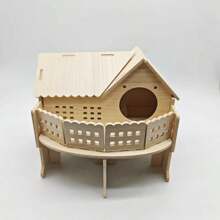 带梯子的木制宠物屋，适合仓鼠、刺猬、豚鼠 - Hideout Castle