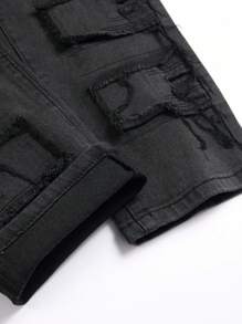 青少年男孩流苏牛仔裤 - 深灰色 - 查看 6