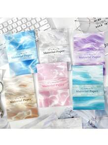 20 张水波和浮光系列 DIY 剪贴簿纸质用品美学纸质用品装饰纸材料用于 DIY 剪贴簿日记相册工艺品，适用于成人和青少年的书写绘画旅行日记 DIY 艺术工艺品、剪贴簿计划器子弹（粉色、蓝色、金色、紫色、灰色、绿色） - 彩色 - 查看 1