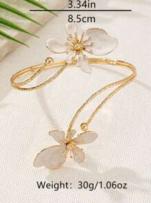 1pc Women Minimalist Geometric Line Open Bangle, Gold Color, Suitable For Daily Wear,Classy,Festival - Style 13 - View 4