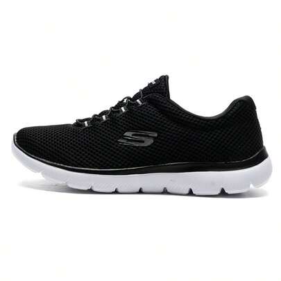 Skechers 女鞋一腳穿脫健步鞋軟底避震運動鞋老人鞋休閒鞋12985-BKW