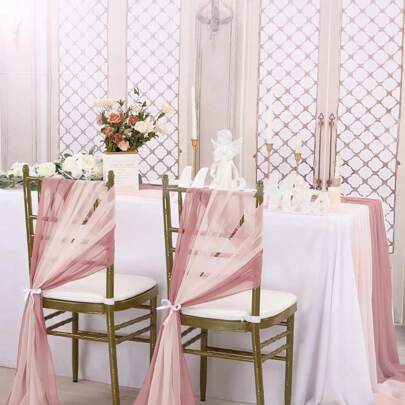 12 unidades de cintas para sillas de boda de gasa, decoraciones para pasillos, tela con caída natural perfecta para decoración de ceremonias, recepciones, arreglos florales, banquetes y exteriores