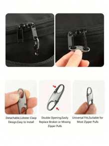 2/4Pcs Double Small Carabiner Clips, S-Shaped Carabiner, Keychain, Small Alloy Snap Hook Zipper Clip For Fishing/Camping/Outdoor, Zipper Lock, Zipper Pull Replacement, Connectors Zipper Clips, Theft Deterrent School Supplies Teacher Gifts Back To School Teacher Accessories Zipper Clip Theft Deterrents, Double Zipper Pull Replacements - Secure Your Belongings - Multicolor - View 2