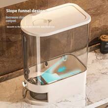 Transparent Rice Dispenser, 22lbs(10L) Large Capacity Rice Storage Container, One-Button Dispensing With Measuring Cup, Suitable For Kitchen Pantry,