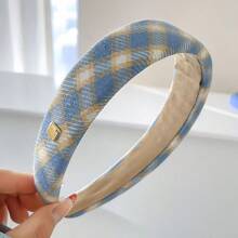 1 Pezzo Fascia per capelli da donna della nuova serie blu, spessa, morbida e soffice, alla moda, multifunzionale, di alta qualità, elegante, minimalista a tinta unita, stile versatile e morbido, adatto per uso quotidiano, casual, feste, pendolarismo, vacanze, acconciature, lavaggio del viso, trucco, abbinamento con l'outfit