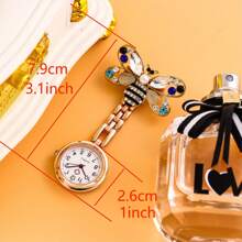 蜜蜂怀表，蝴蝶护理表，便携式，适合男士、女士、学生、考试、别针胸针、怀表 - 小蜜蜂 - 查看 5