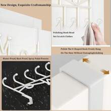 Fashionable White Heart-Shaped Design Door Storage Rack - Equipped With 7 Hooks, Easy To Install, With A Metal Structure That Can Hang Towels, Clothes, Hats, Wallets, And Bathrobes - Perfect For Home Decoration And Hanging Clothes.