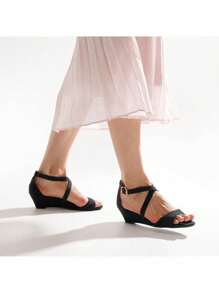 Women Wedge Sandals Adjustable Ankle Strap Open Toe Platform Low Wedge Work Valentine's Day Wedding Party  Dating Prom Pump Wedge Sandals