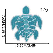 Bunter gestickter Schildkröten Aufnäher, Schildkröten Bekleidungszubehör Schmuck, niedlicher Stickerei Aufnäher