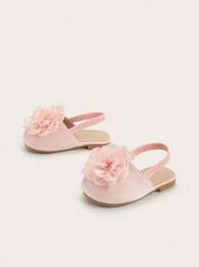1 Pair Cute Toddler Shaped Flower Decor Fashionable Comfortable Slip-On Slippers