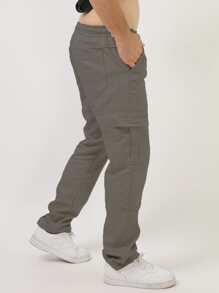 Cargo Skate Pants Khaki Streetwear Retro 6 Bags Aesthetic Pinterest Tumblr Cuffless - xanh quân đội - Xem 4